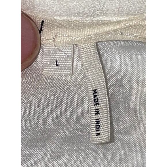 Anthropologie FLOREAT Atley White Floral Embroidered Peasant Blouse - Size L - Picture 6 of 11